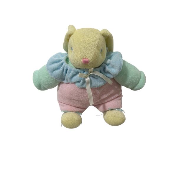 Vtg Tb Trading Terry Cloth Bunny Rabbit Rattle Plush Pastel Dan Dee Pink RARE - Picture 2 of 9
